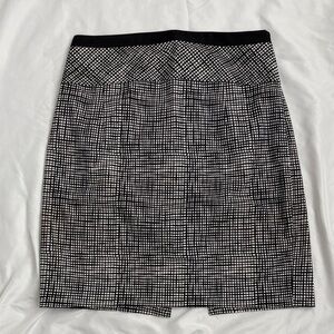 Express Black and White Grid Pencil Skirt
